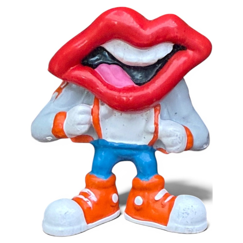 Vintage Tang Mascot Figurine Applause PVC Plastic Red Lips 1990s Retro Toy Decor